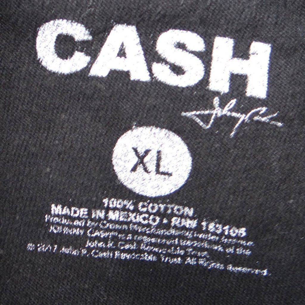 Johnny Cash Mens XL Black Graphic T-Shirt Short Sleeve Cotton Crew Neck 1678