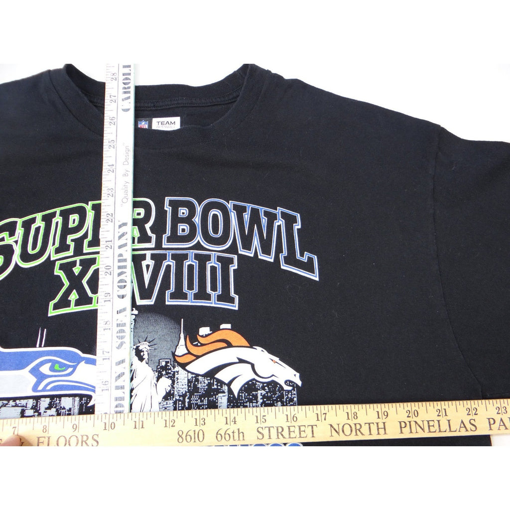 Super Bowl XLVIII Seahawks vs Broncos T Shirt XL Black NFL Football