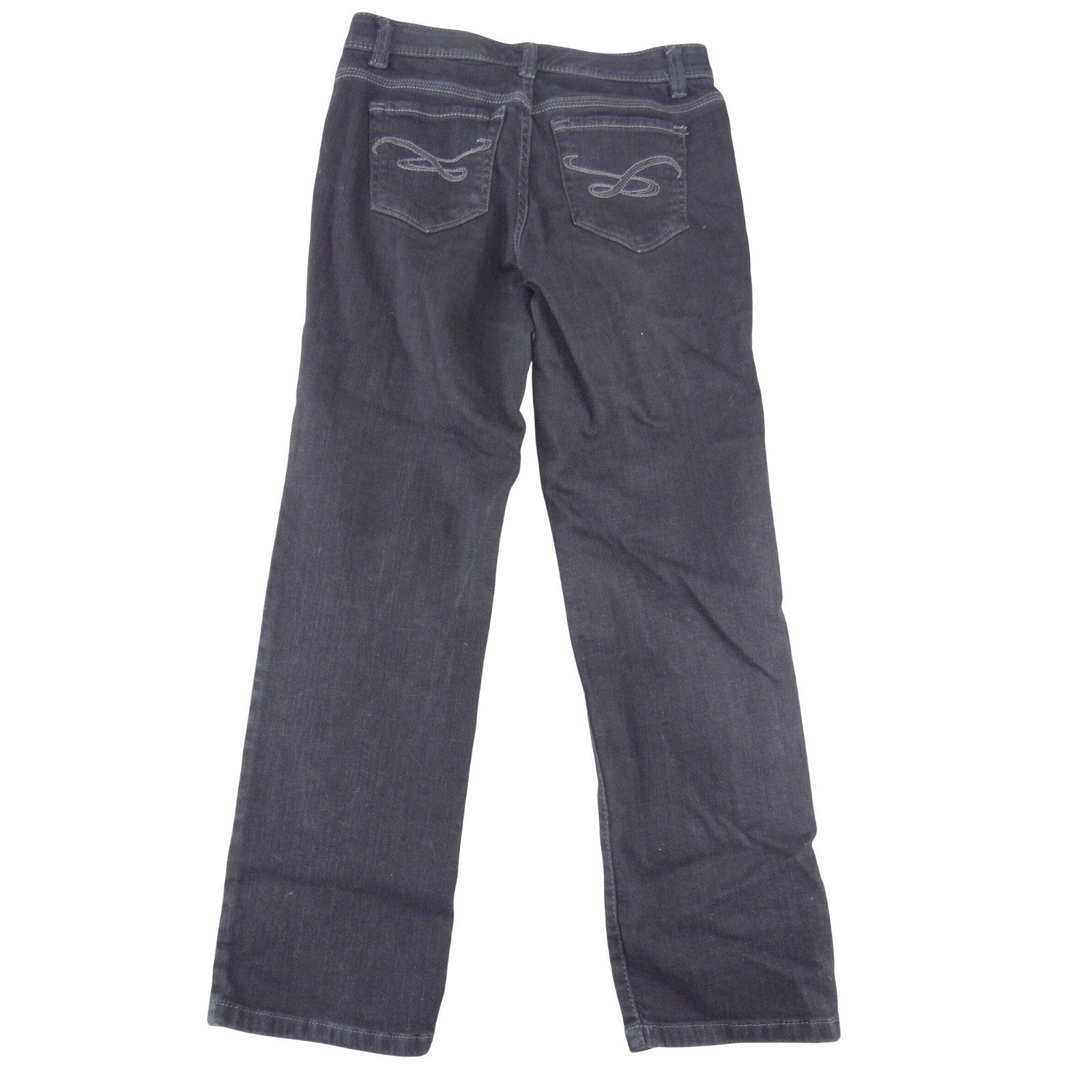 Style & Co Black Straight Leg Jeans Petite 2P Short Dark Wash Stretch Denim