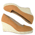 J. Crew Womens Tan Faux Suede Espadrille Wedge Pumps Camel Size 6.5