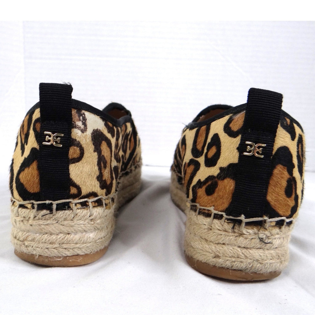 Sam Edelman Women Leopard Print Calf Hair Platform Espadrille Slip On Shoes 8