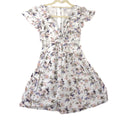 American Eagle Outfitters Floral Cutout Mini Dress White Pink XXS