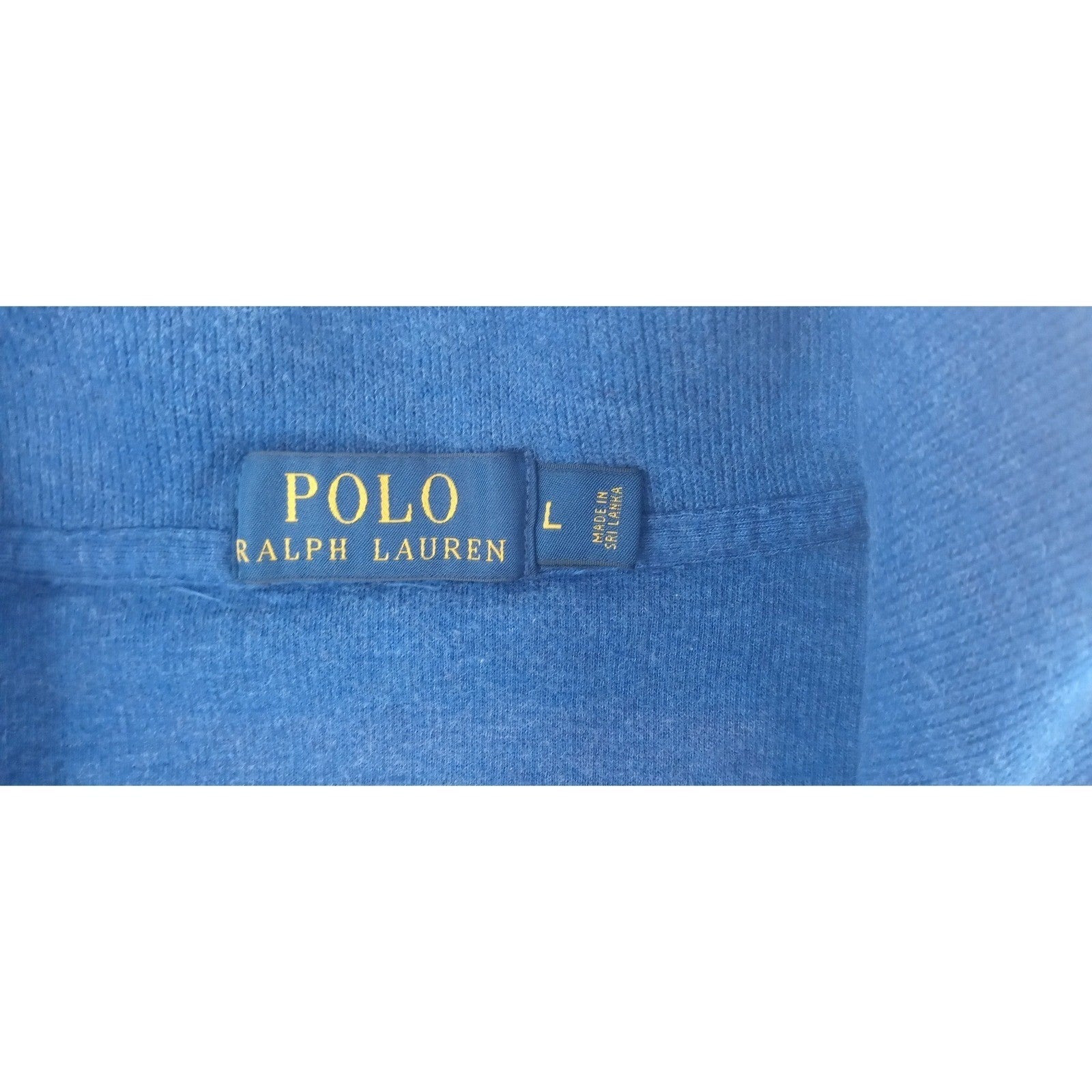 Ralph Lauren Mens Blue Quarter Zip Pullover Sweater Size L