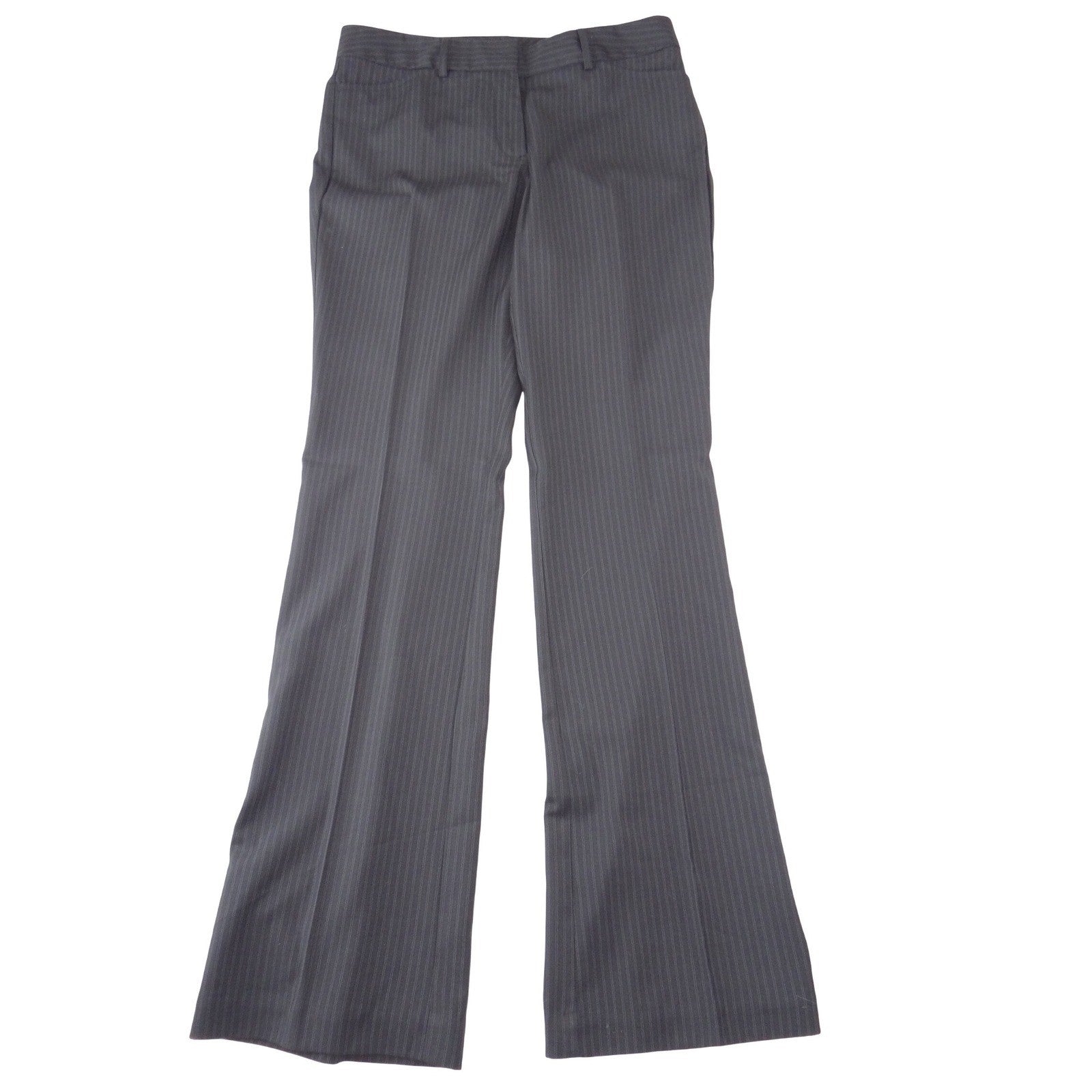 Worthington Modern Fit Pinstripe Wide Leg Work Dress Pants Black Grey Women Sz 6