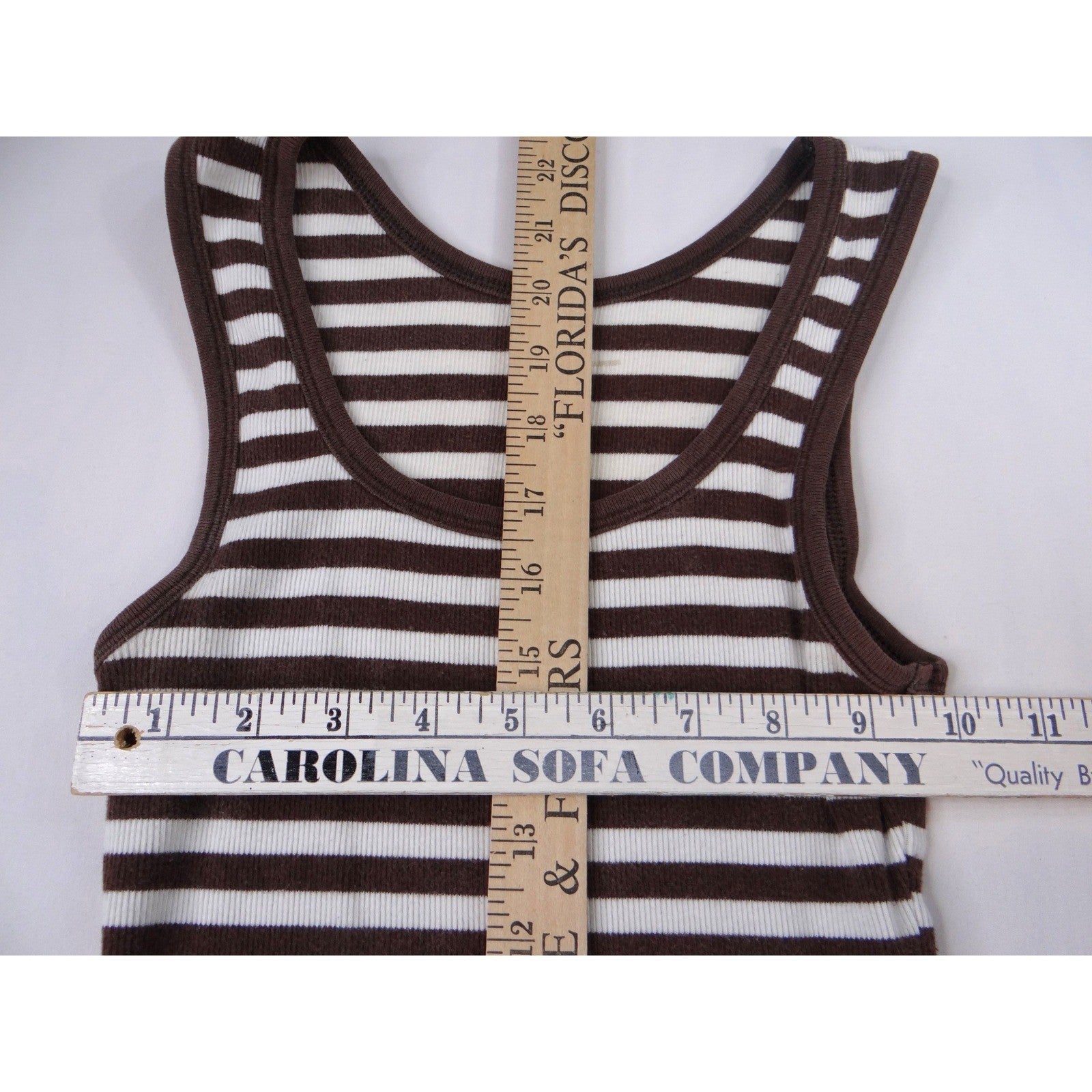Gap Women Striped Tank Top Brown White Ribbed Racerback Casual Size XS