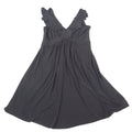 Evan-Picone Black Ruffle V-Neck Empire Waist Sleeveless Dress Petite 12P