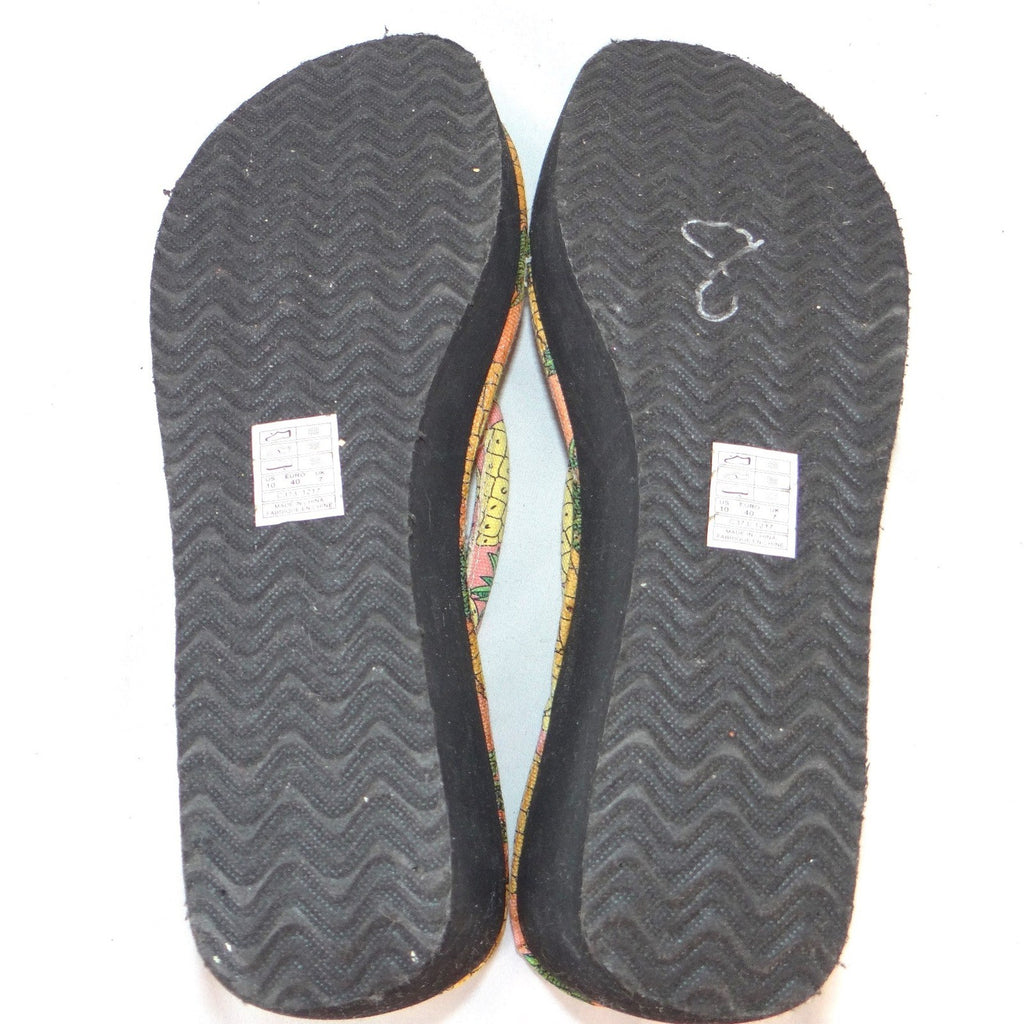 Rocket Dog Womens Pineapple Print Platform Wedge Flip Flops Pink Black 10