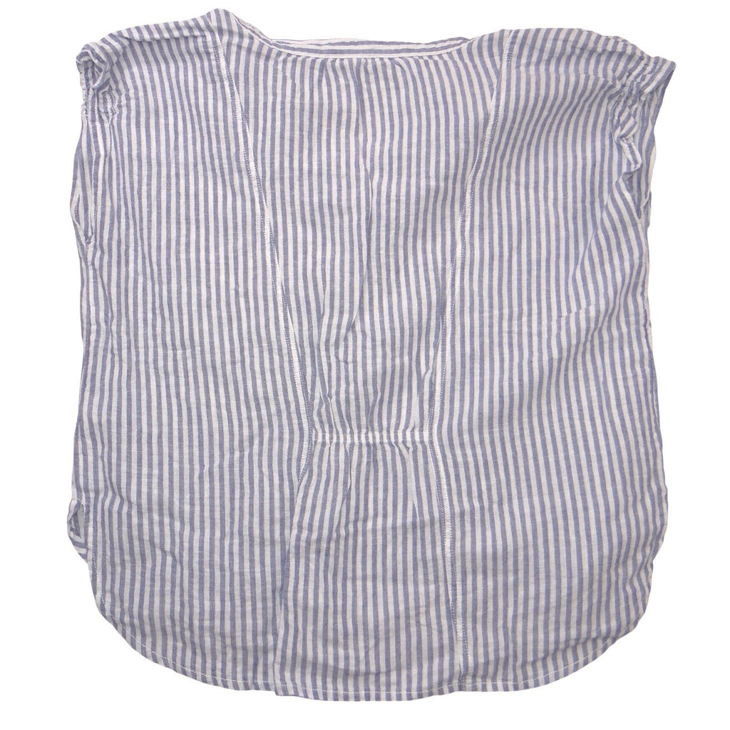 Beachlunchlounge Womens Small Blue White Striped Sleeveless V-Neck Blouse Top