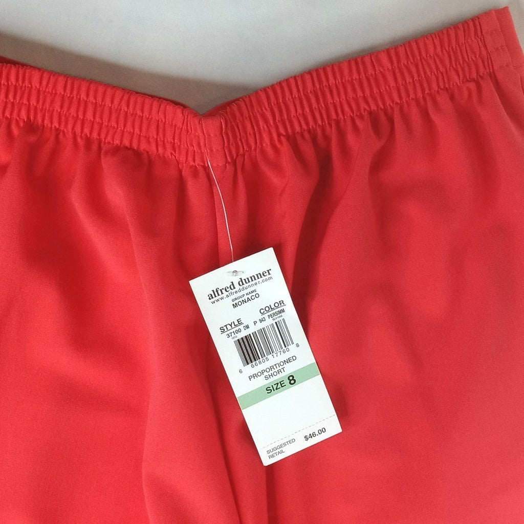 NWT Alfred Dunner Womens Coral Elastic Waist Cropped Pants Sz 8 Polyester Blend