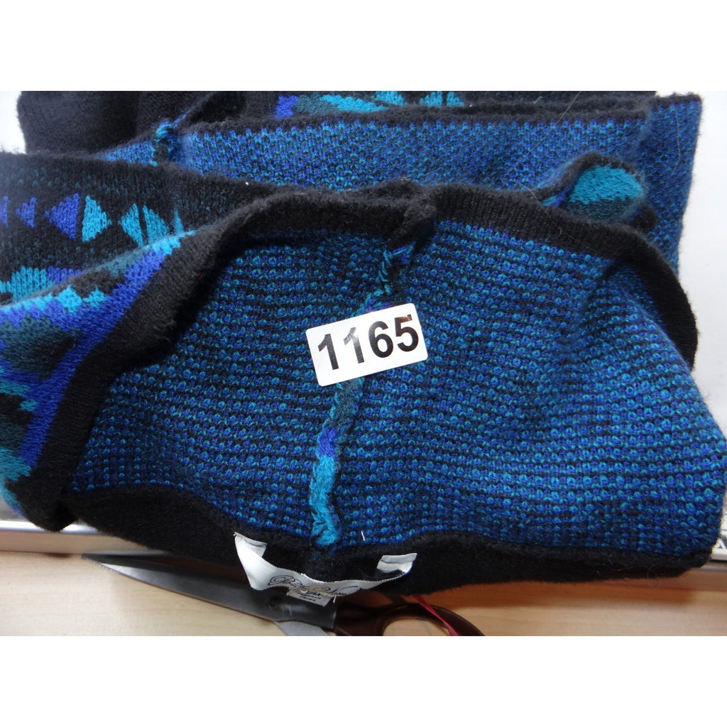 The Pioneer Woman Black Blue Geometric Print Open Front Cardigan Sweater S M