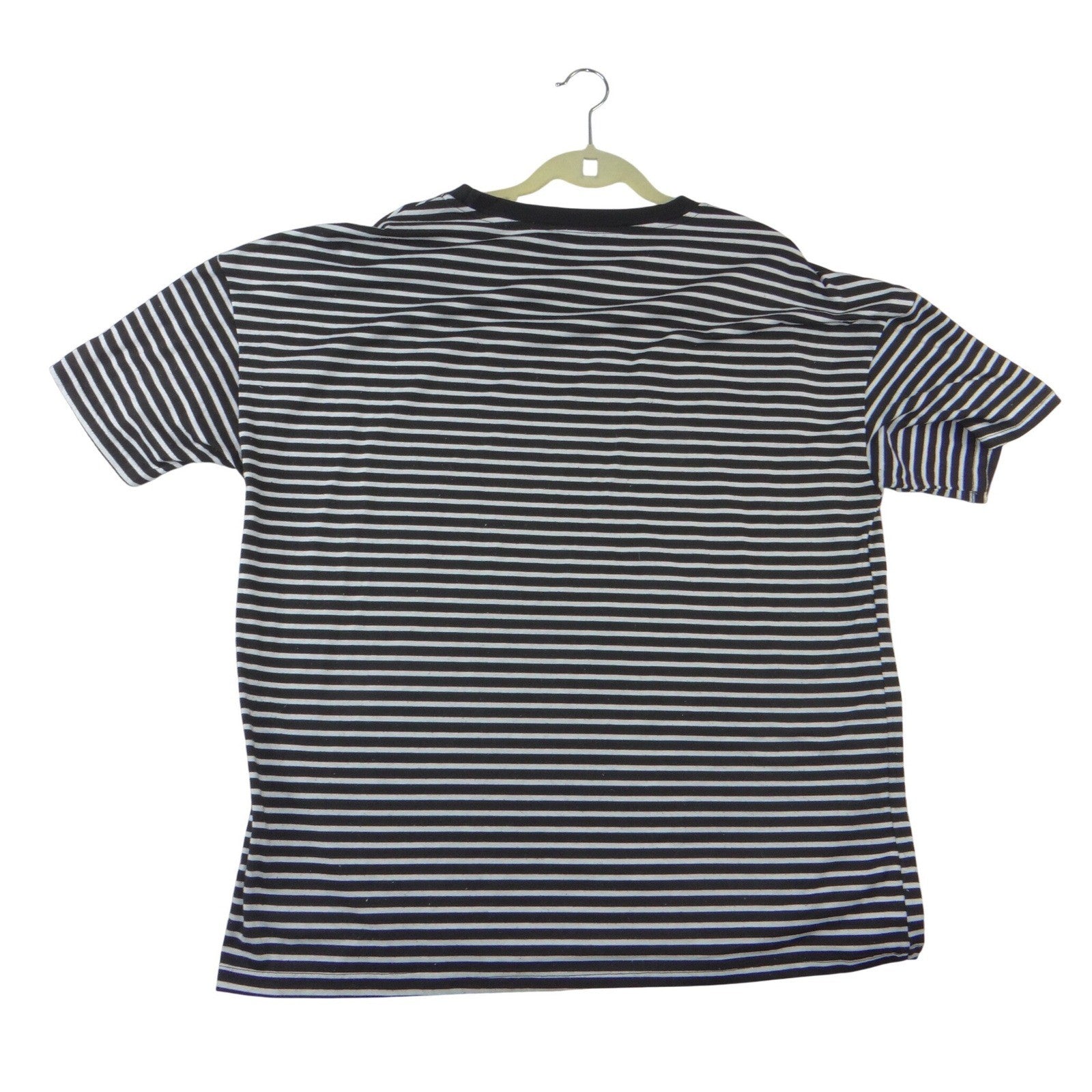 Mens Black White Striped Weekender Superior Graphic Short Sleeve T-Shirt