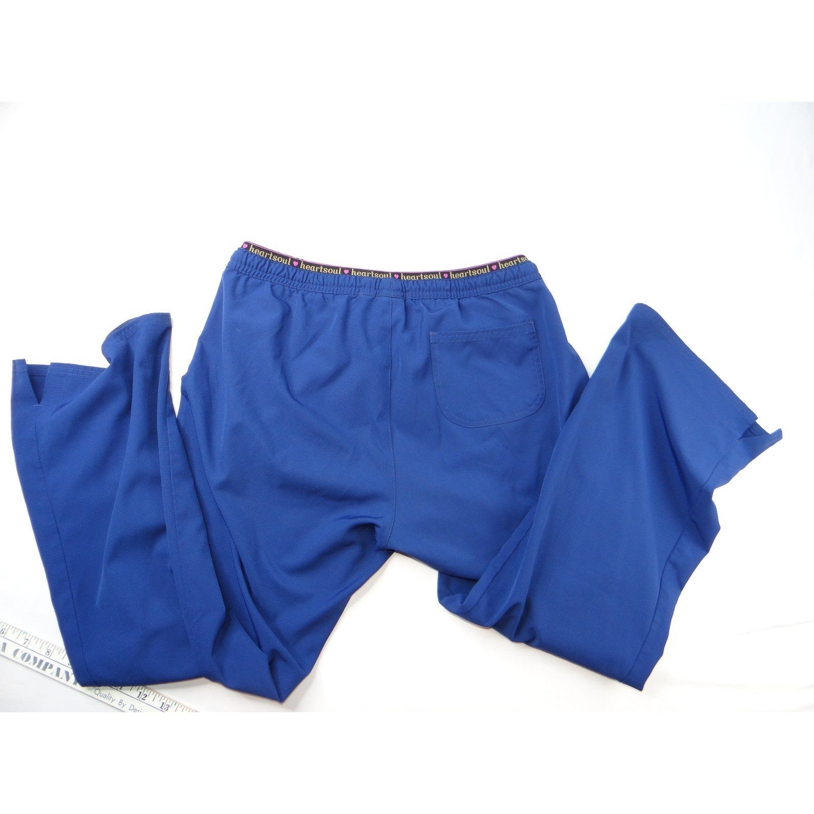 Heartsoul Petite Blue Scrub Pants Drawstring Waist Pockets Flare Leg