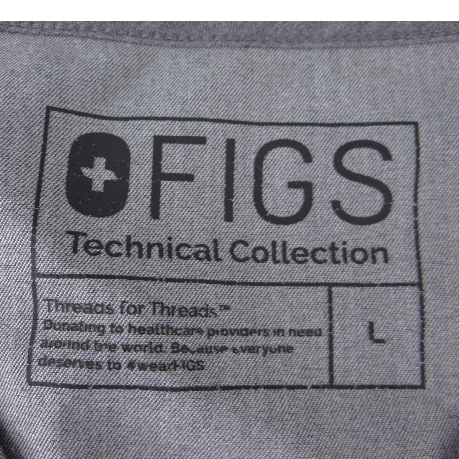 FIGS Technical Collection Mens V-Neck Scrub Top Heather Gray Size L