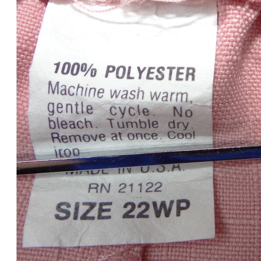 Whirlaway Frocks Vintage Pink Plaid Skirt Suit Set 22WP Puff Sleeve Made in USA
