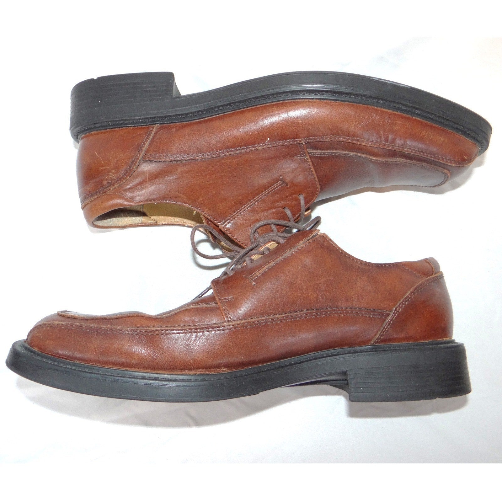 Dockers Mens Brown Leather Square Toe All Motion Comfort Oxford Shoes 9M