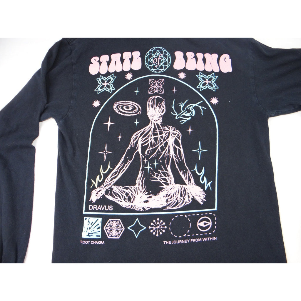Dravus Heading Nowhere State of Being Graphic Long Sleeve T Shirt Black Small