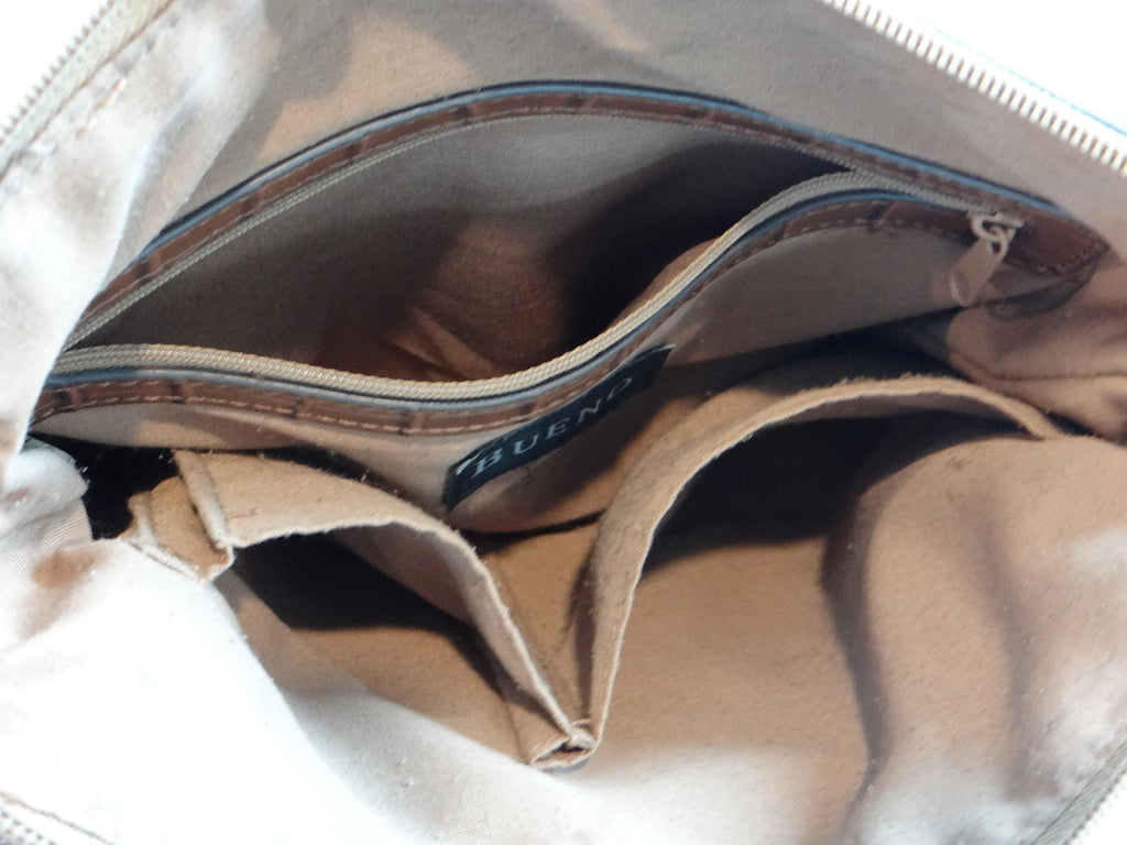 Brown Leather Women's Crossbody Bag with Multiple Zippered Compartments