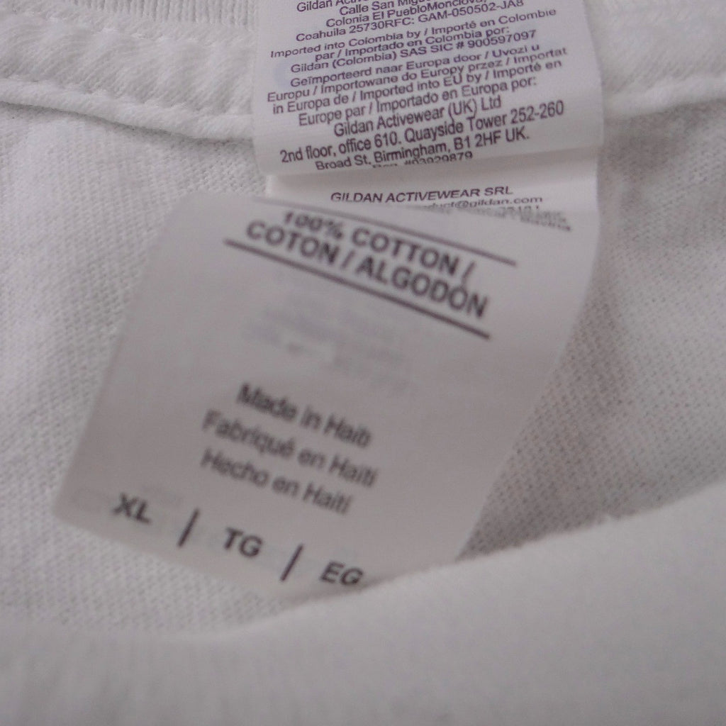 Vintage Gildan Fresh Triple Graphic Mens XL White Checkered Short Sleeve Tee