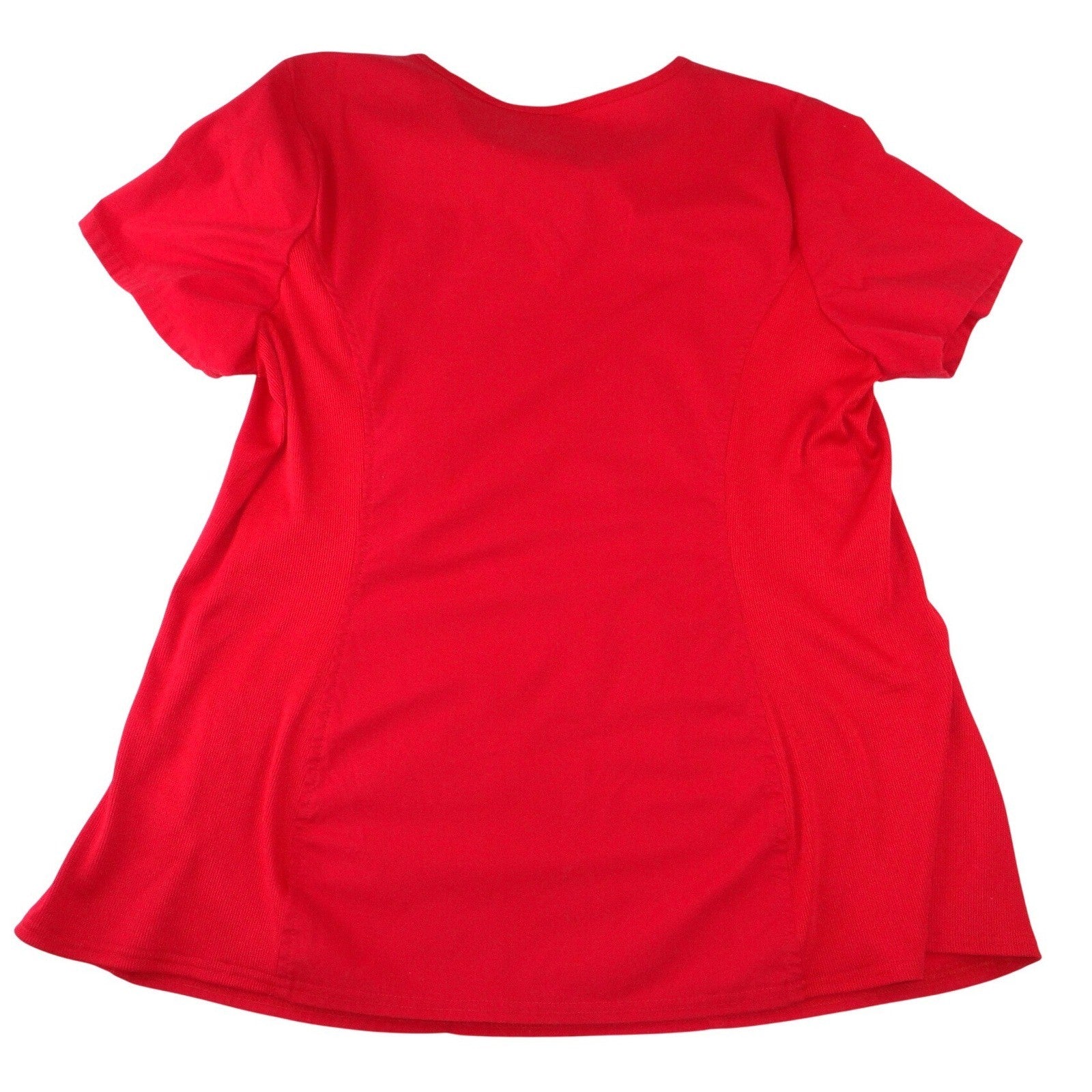 Cherokee Workwear Professionals Red Mock Wrap Scrub Top V-Neck Stretch Large