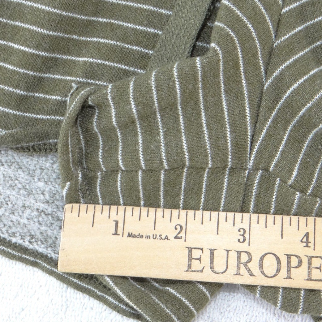 Stars Above Womens Olive Green Striped Lounge Pajama Shorts Large