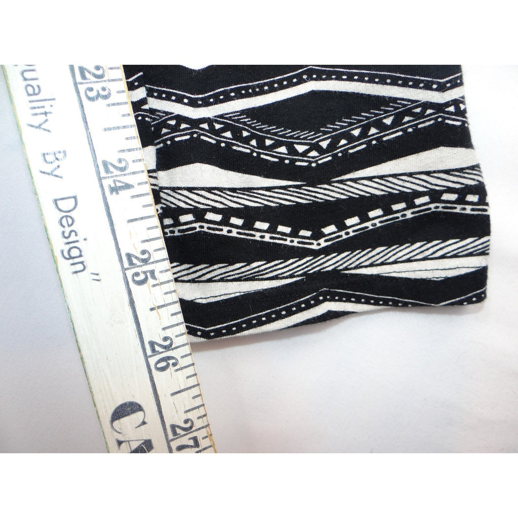 PINK Victoria's Secret Geometric Wave Print Leggings Size L Black White