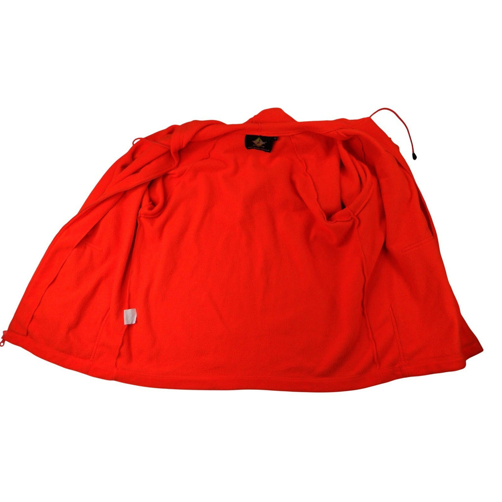 Blaze Orange Fleece Zip Up Hoodie Jacket Long Sleeve Pockets