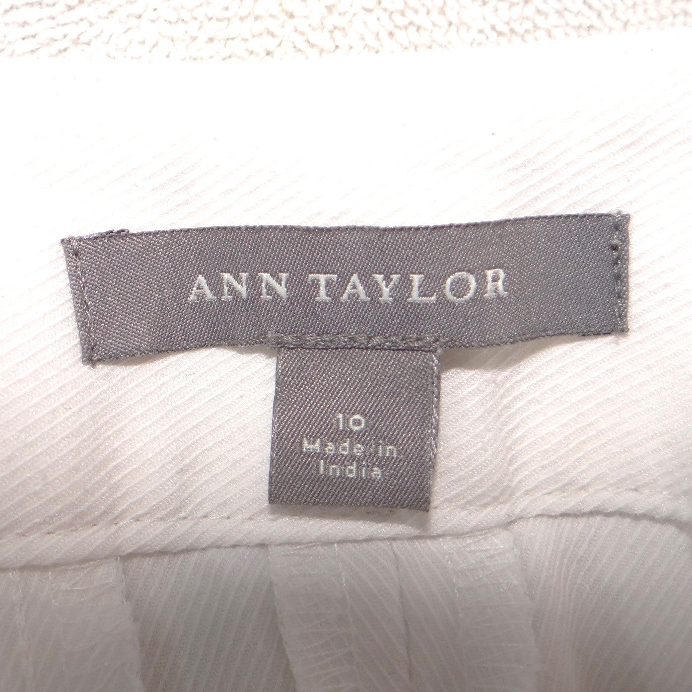 Ann Taylor Womens White Wide Leg Twill Dress Pants Trousers Size 10