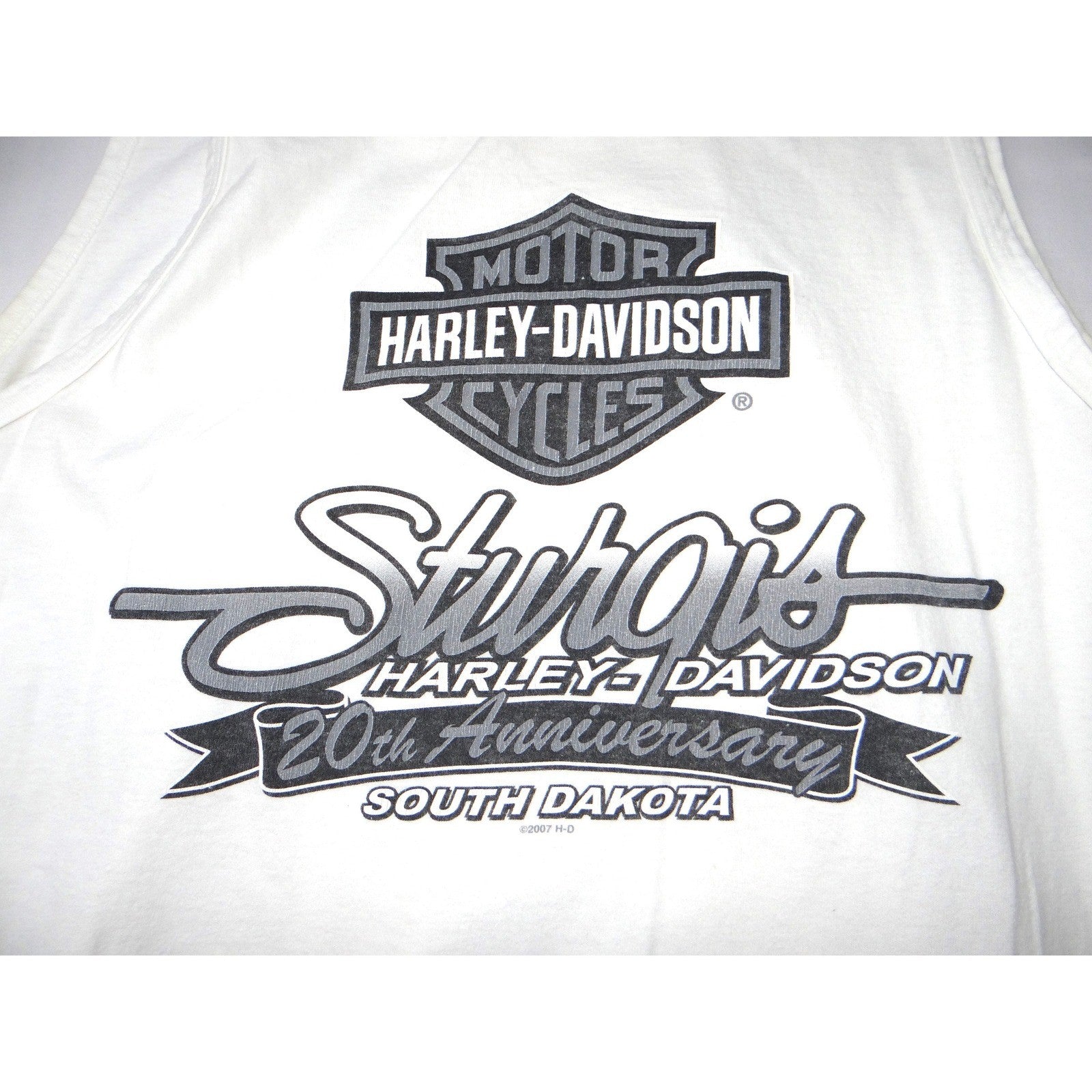 Harley Davidson Motorcycles Eagle Tank Top White Mens Size