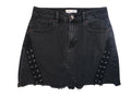 Pacsun Vintage Black Denim Skirt with Grommet Detail - Size 26