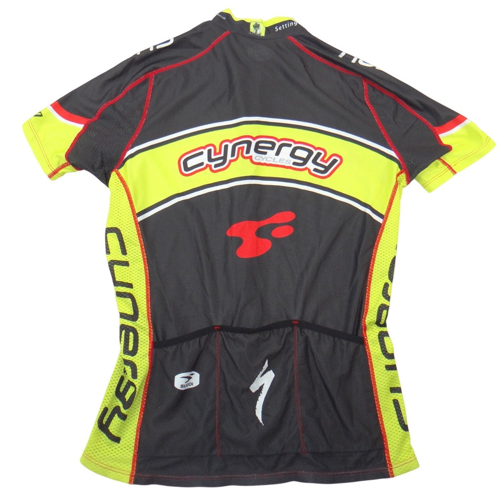 Sugoi Cynergy Cycles Mens Cycling Jersey Black Neon Yellow Full Zip Medium