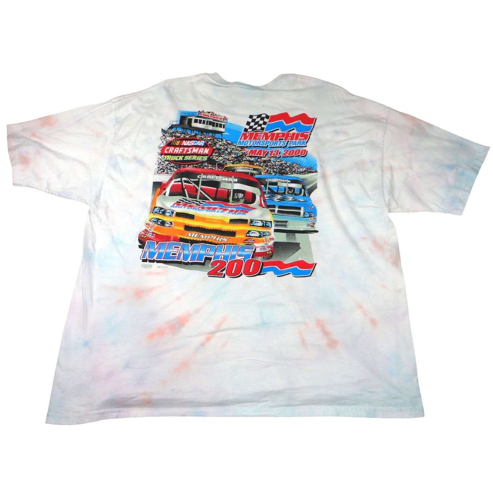 Rare VTG NASCAR Red White Blue Tie-Dye 2000 Craftsman Truck Series T-Shirt XL