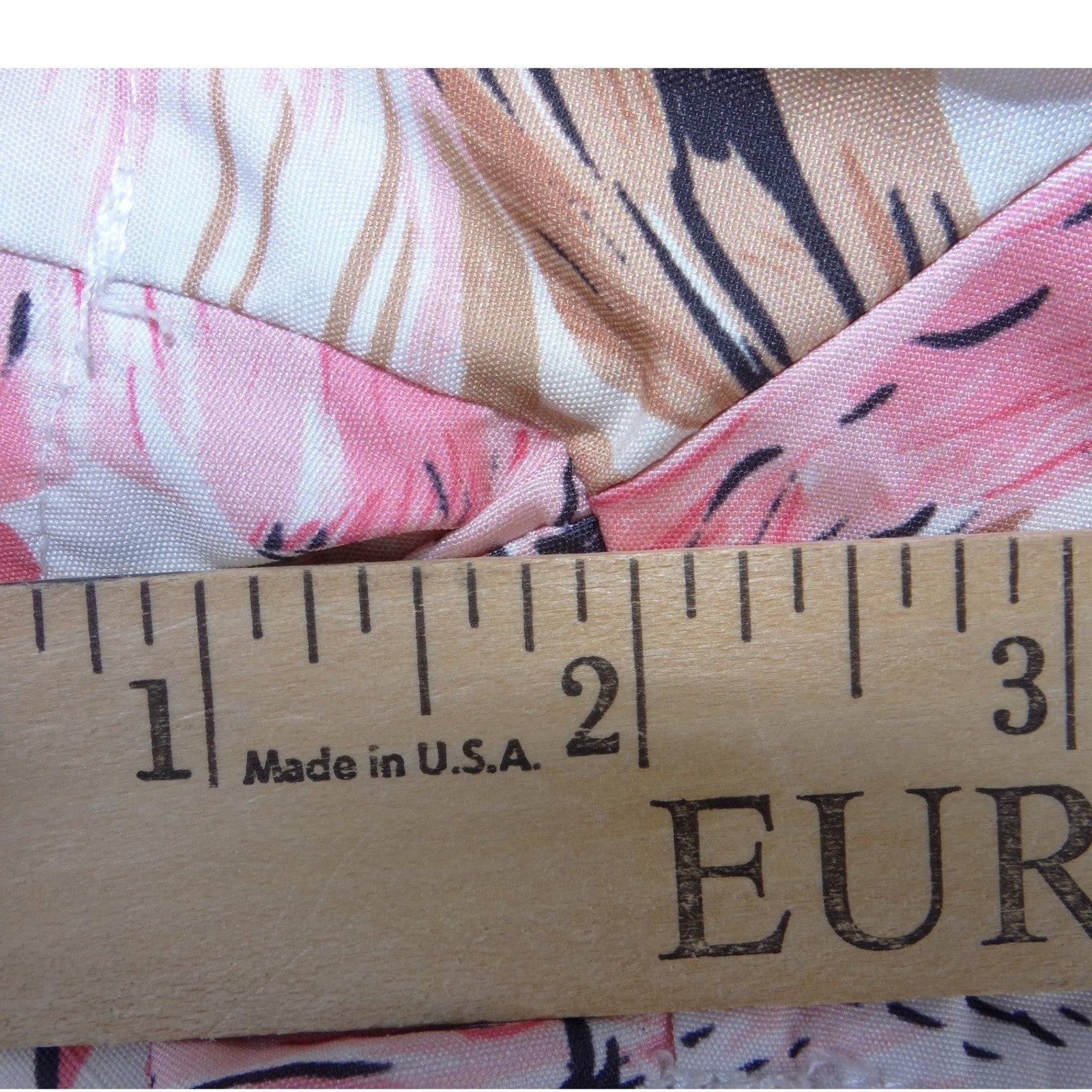 SHEIN Womens High Waist Floral Abstract Shorts Pink Tan Size S 4