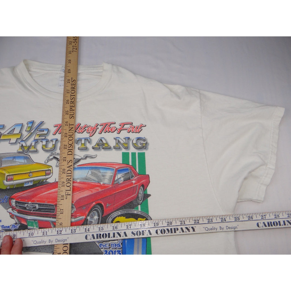 White Gildan Ultra Cotton 64 1/2 The 1st of The First Mustang T Shirt Size 2XL