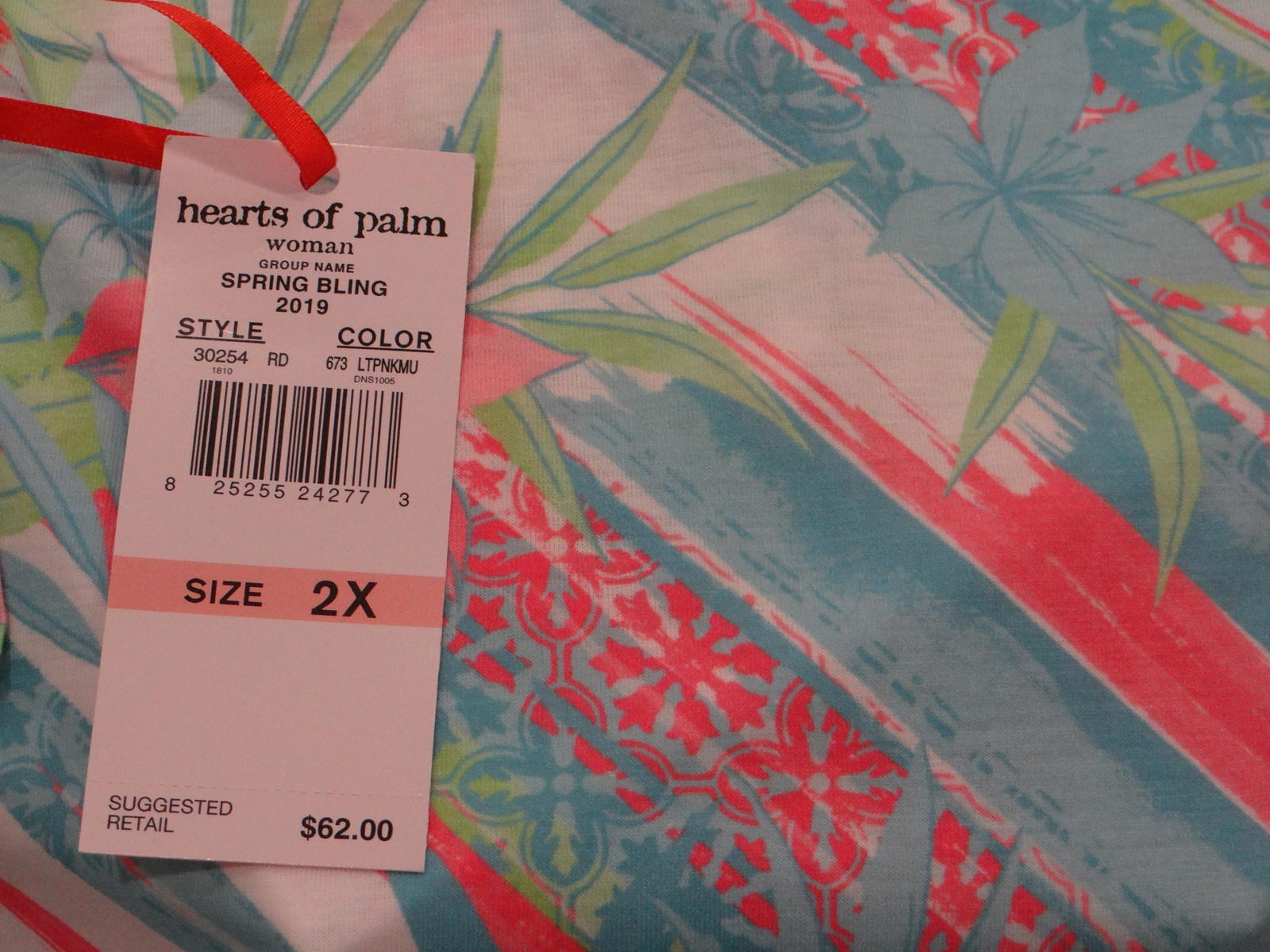Hearts of Palm Woman Floral Print Tunic Top, Size 2X