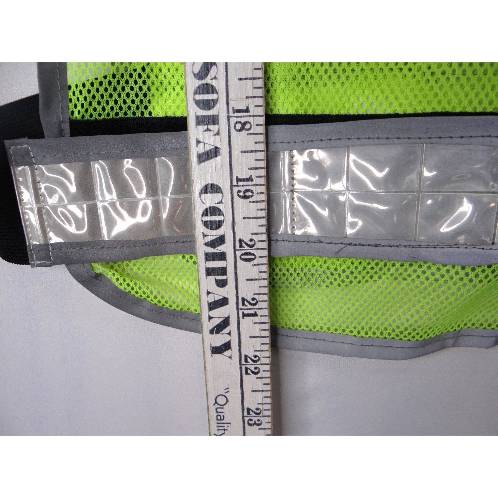 High Visibility Reflective Safety Vest Lime Green Mesh Multiple Pocket Closure