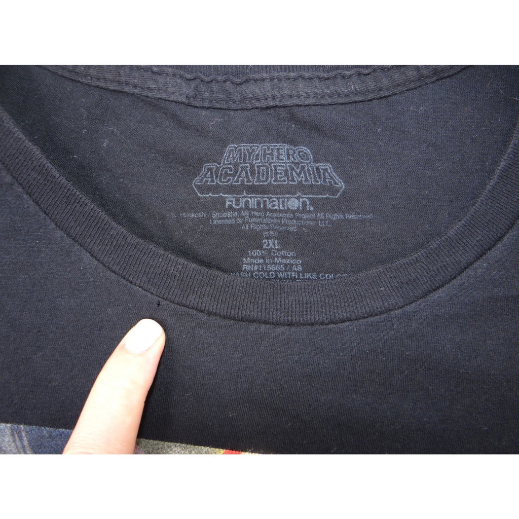 My Hero Academia Anime T Shirt 2XL Black Graphic Print Funimation Shonen Jump