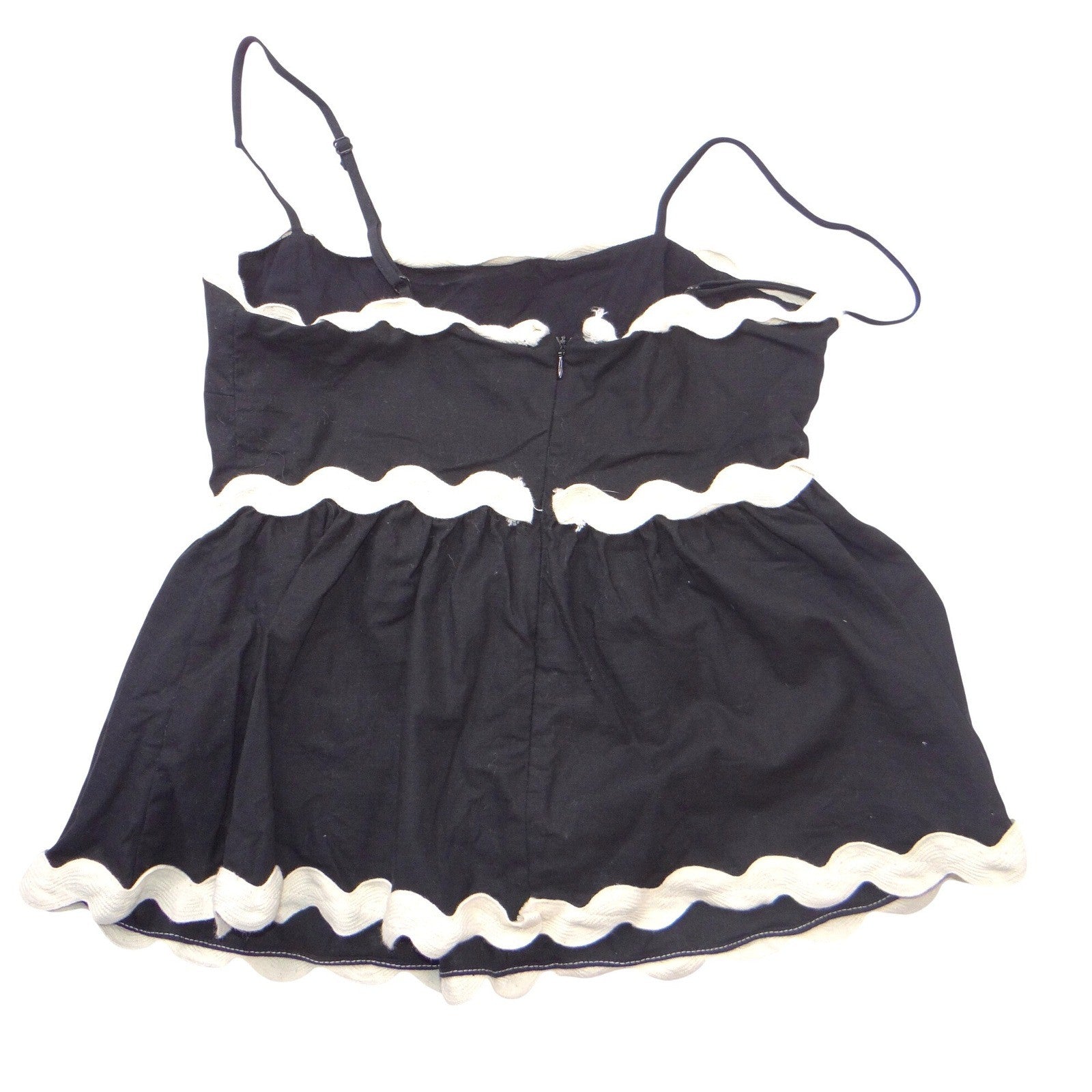 Petal + Pup Black Scalloped Peplum Cami Top Size S Rickrack Adjustable Strap