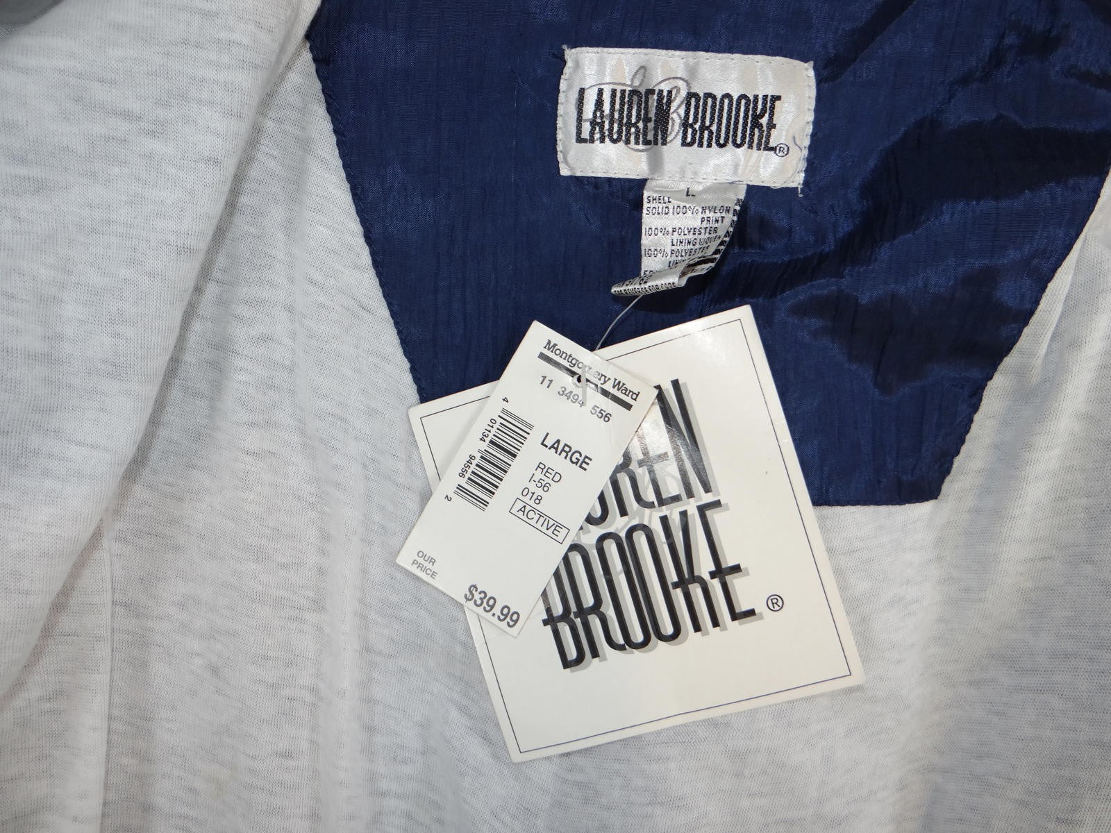 VINTAGE NWT Lauren Brooke Quilted Patterned Blue Jacket