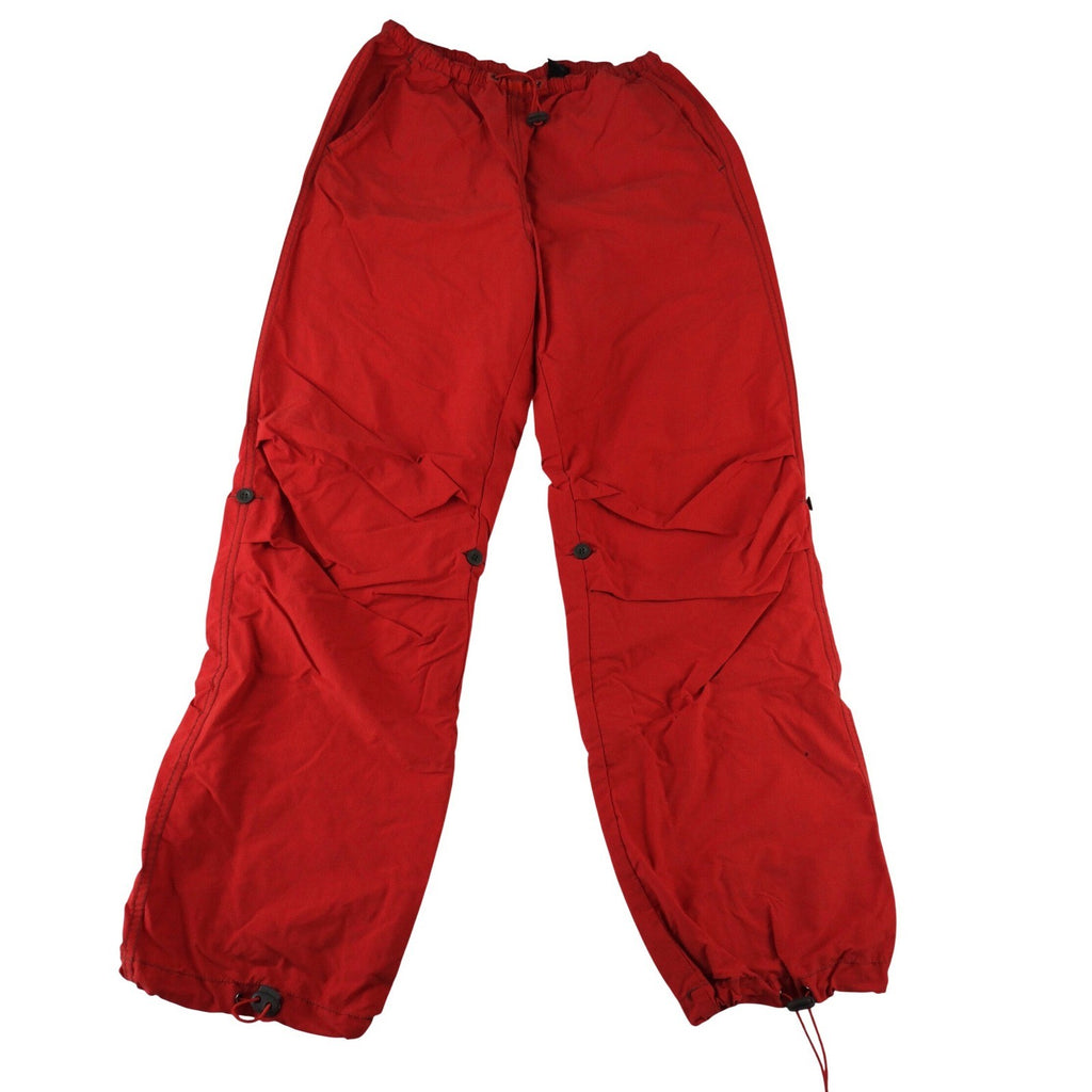 Express World Brand Red Parachute Cargo Pants Womens Small Elastic Waist Y2K