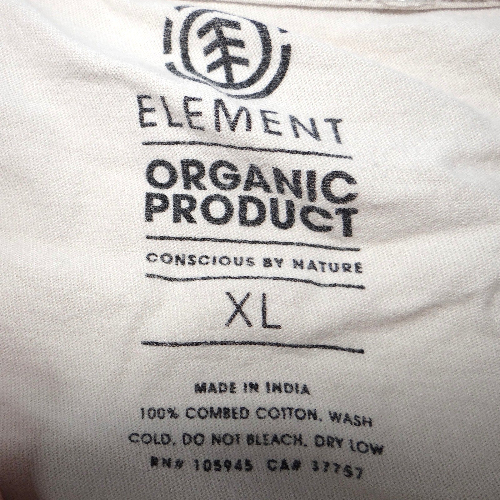 Element Organic Cotton T Shirt Men's XL Beige Graphic Tee Est 1992