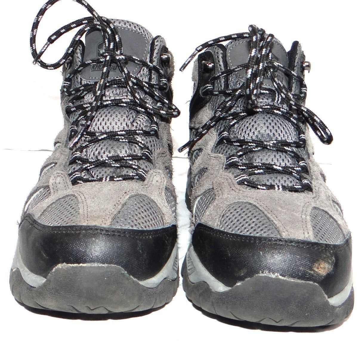 Khombu Mens Hiking Boots Gray Black Lace Up Mid Top Size 8 M