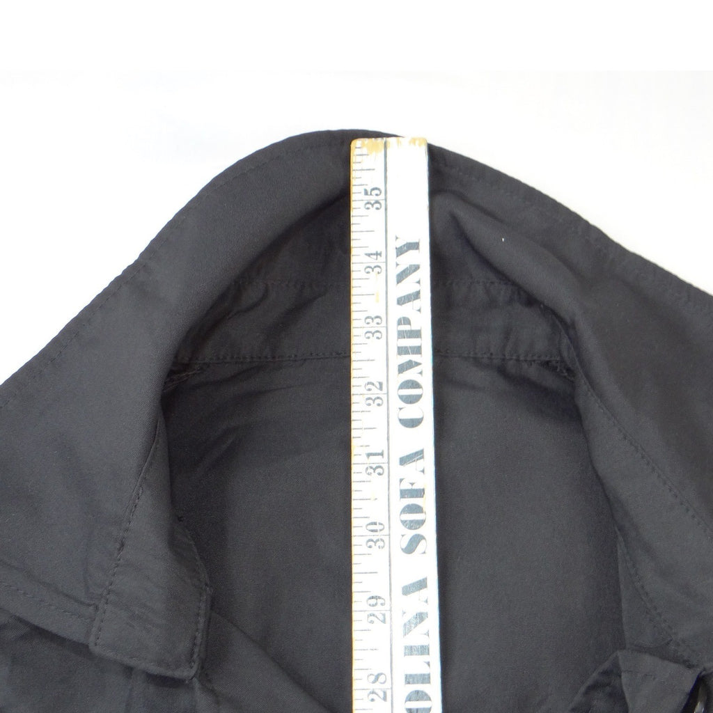 Womens Black Double Breasted Trench Coat XL Cuff Ties Mid Length Jacket
