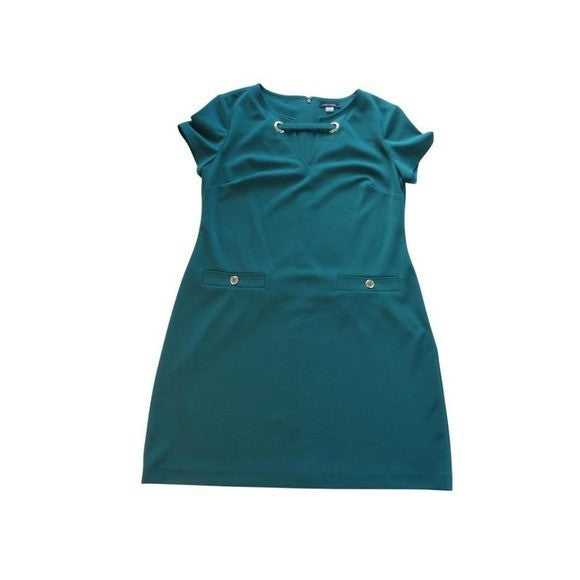 Vintage Tommy Hilfiger Beautiful Green Dress with Decorated Neckline