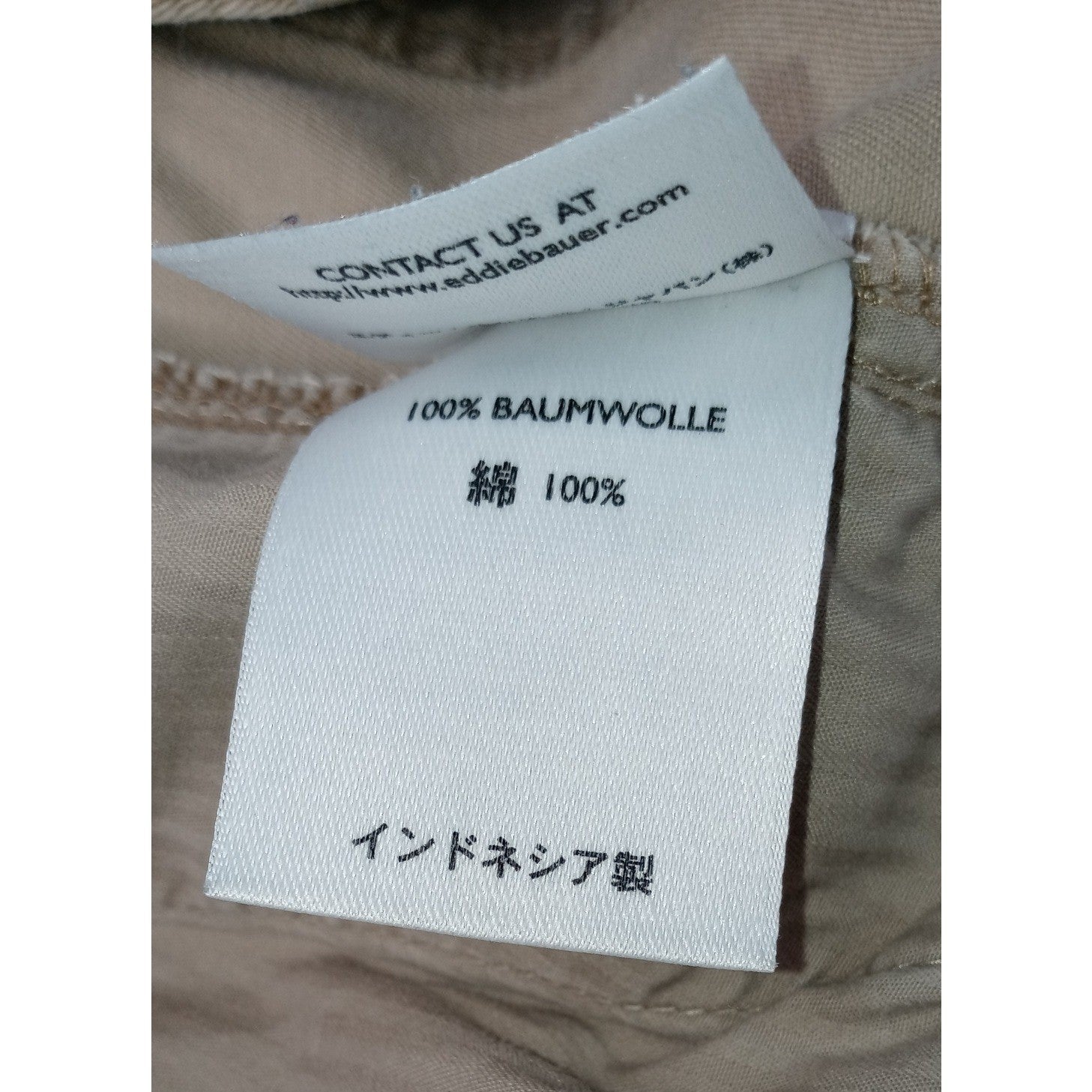 Eddie Bauer Mens Tan Cargo Pants Cotton Casual Outdoor Size XL