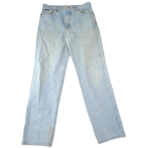 Calvin Klein Vintage Mens Light Wash Straight Leg Relaxed Denim Jeans 34x32