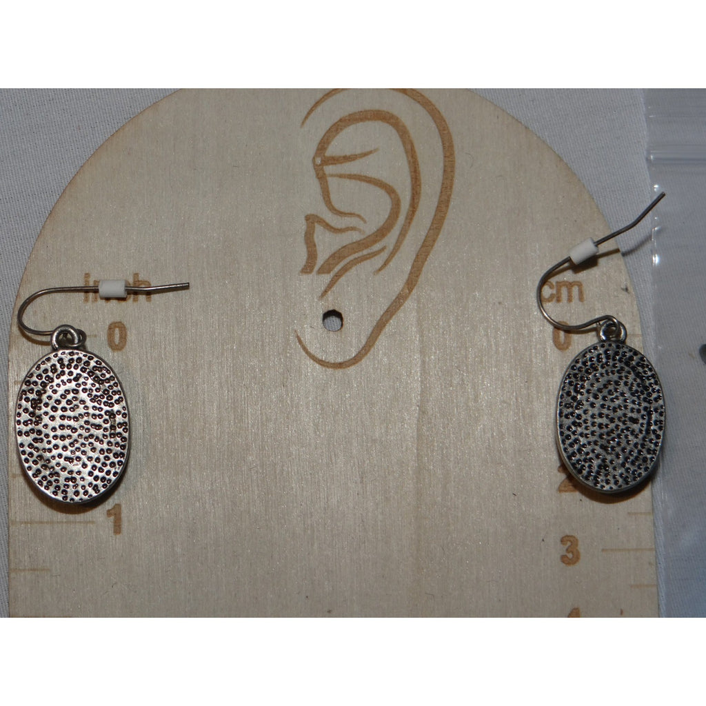 Oval Dangle Earrings Dark Bronze Copper Tone Textured Boho Women
