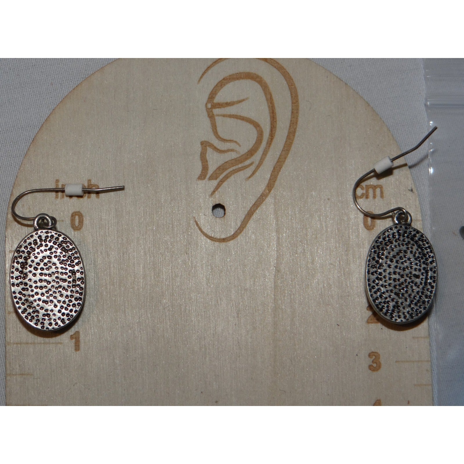 Oval Dangle Earrings Dark Bronze Copper Tone Textured Boho Women