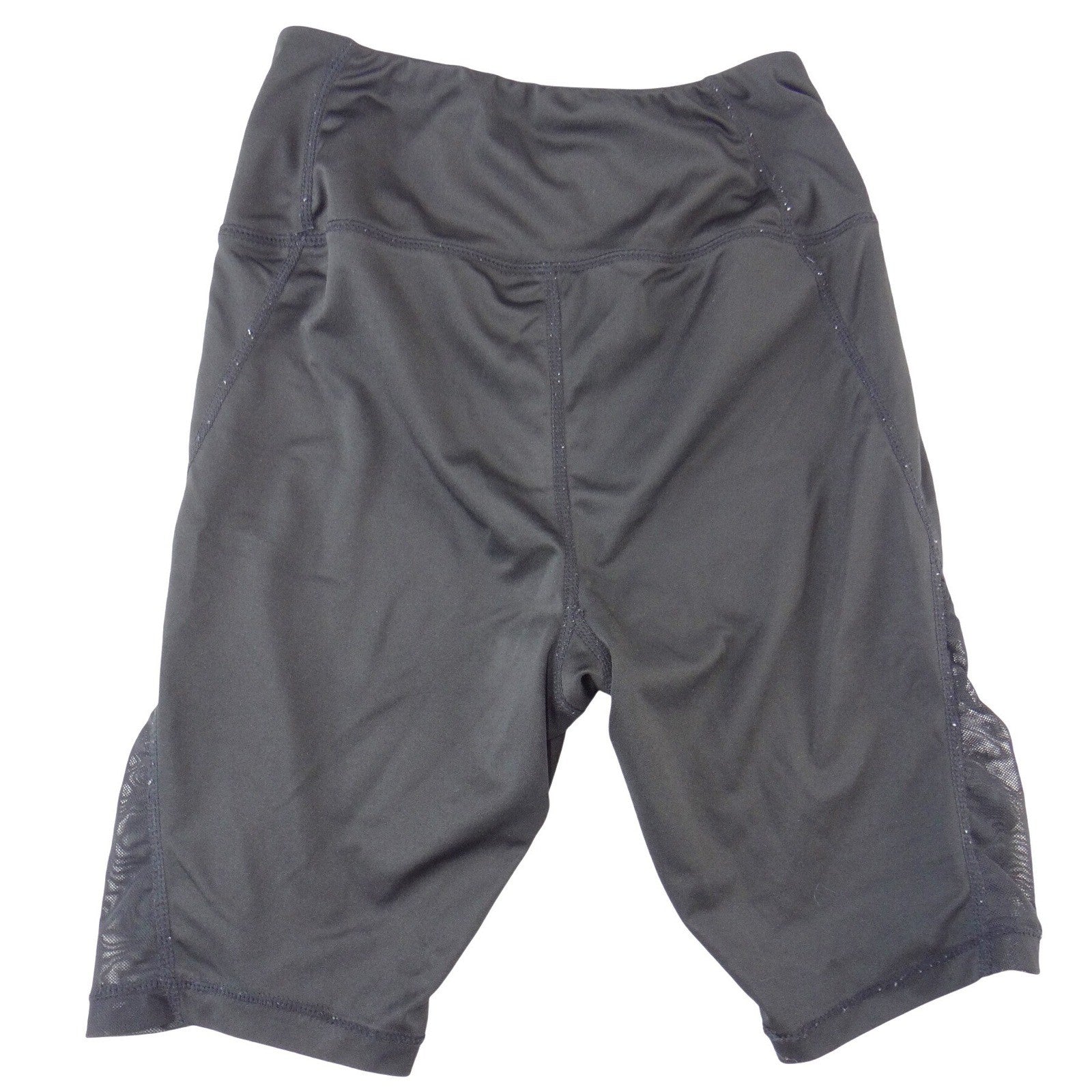 Aeropostale Women Black Mesh Panel High Waisted Biker Shorts Aero Logo