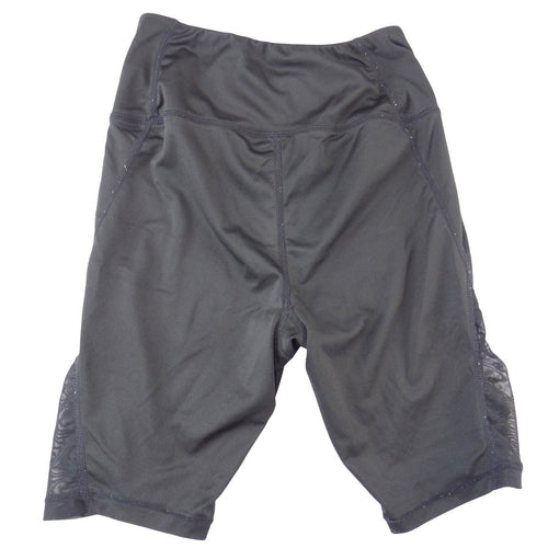 Aeropostale Women Black Mesh Panel High Waisted Biker Shorts Aero Logo