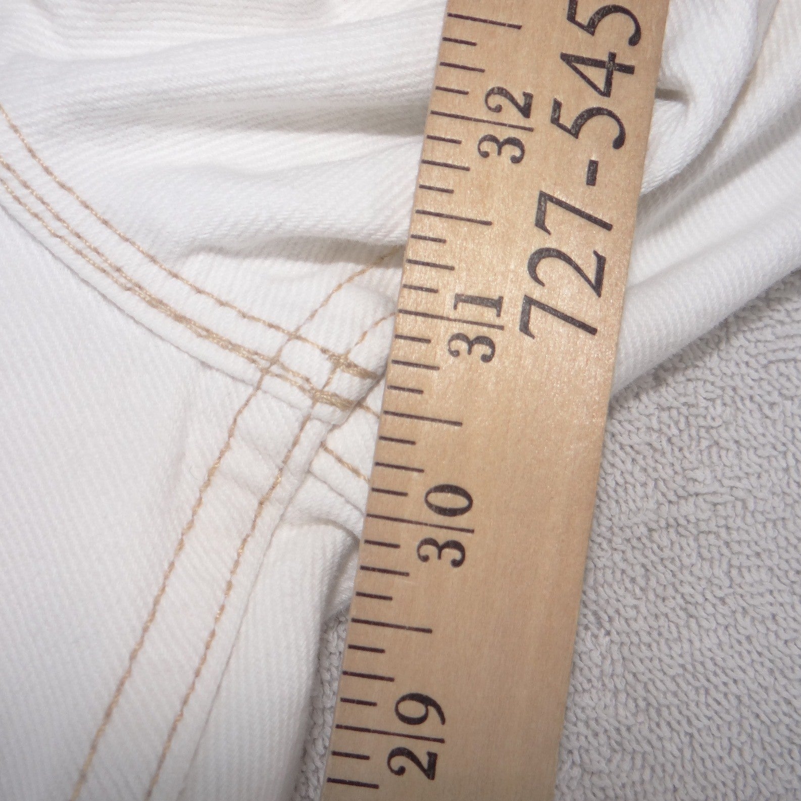 Levis White Denim Straight Leg Jeans Mens 31x31 Solid Cotton Pants